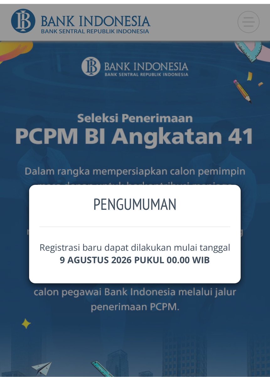 berrygoodyay's tweet photo. Buat yang ga lolos Maganghub. Sini aku spill info PCPM Bank Indonesia yang akan di buka tanggal 9 Agustus ini‼️Rapatkan Barisan👀✨ https://t.co/76lfsP4ZFI