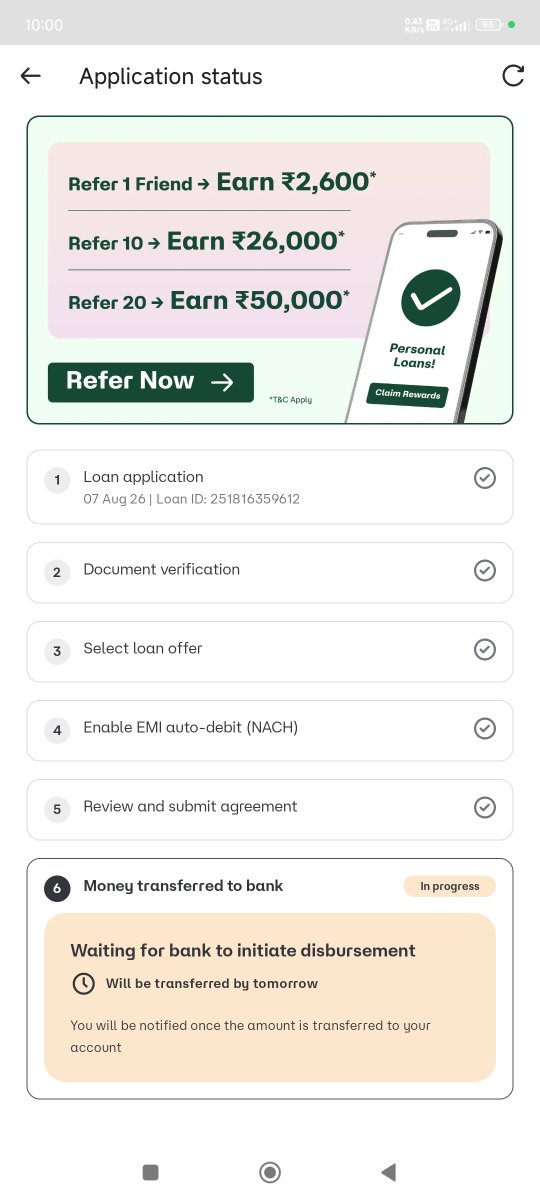 Nouserid82's tweet photo. @DMIFinance Dear WhizdmFinance & @MoneyView, my loan application (Loan ID: 251816359612) shows all steps completed including NACH and agreement, but the status has been stuck on "Money transferred to bank - In progress" for over 24 hours. The amount is still not credited to my account. Please resolve this urgently! @RBI