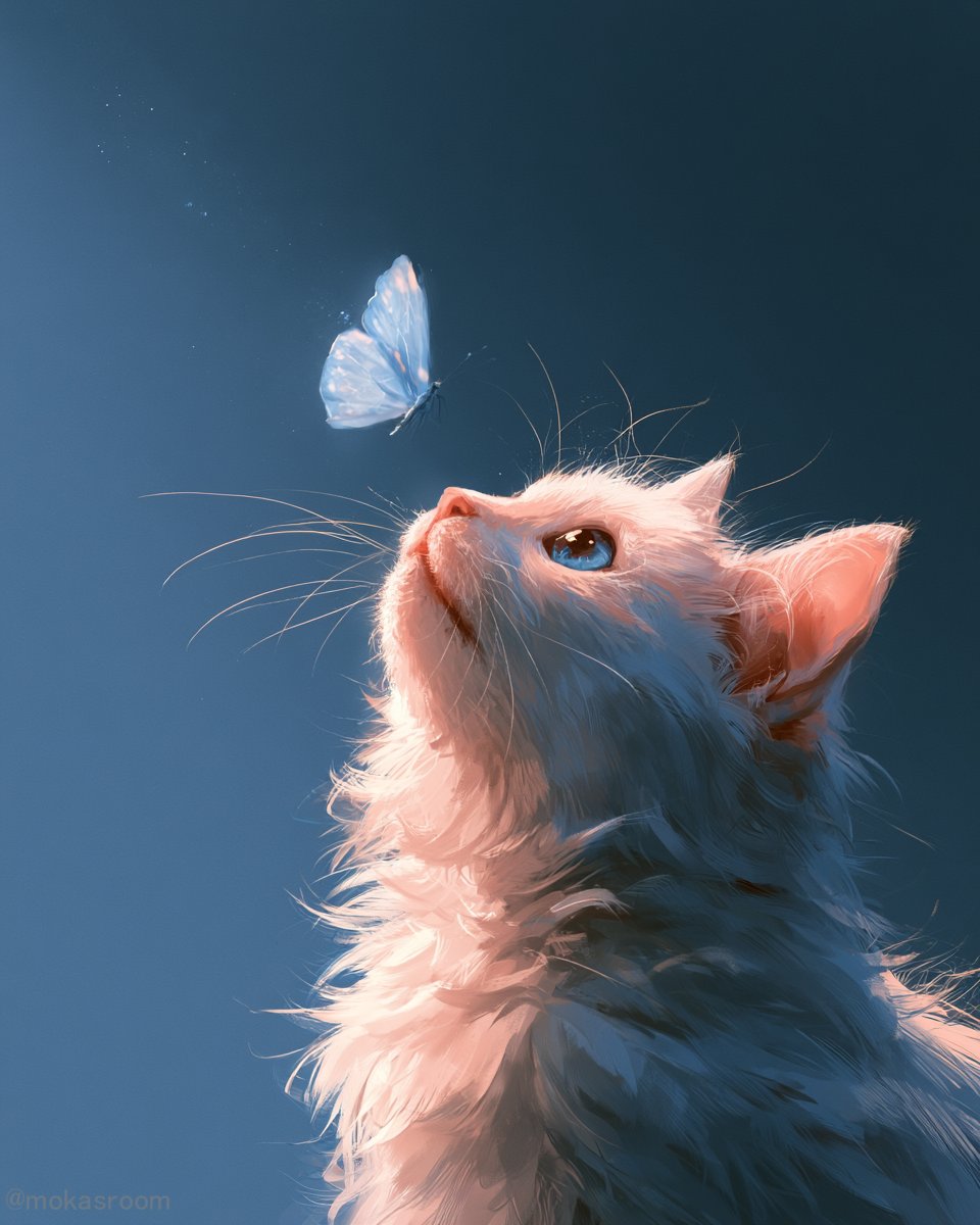 mokasroom's tweet photo. こんにちは🩷

世界猫の日＆ちょうちょうの日
猫ってかわいいよなぁ～
私は犬派だけど🤭

#AIイラスト #AIart https://t.co/gzhexg4h3F