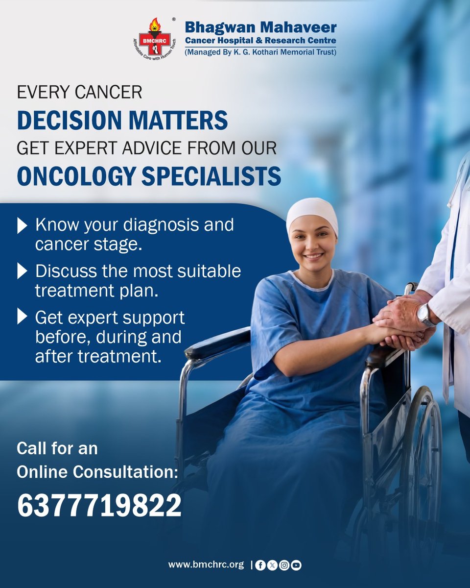 BhagwanCancer's tweet photo. @bmchrcjaipur Get expert guidance from the comfort of your home. Book an Online Consultation with our Oncologists today.
Call/WhatsApp: 6377719822
#BMCHRC #CancerTreatment #CancerCare #Oncology #Oncologist https://t.co/JgG8QHbhFf