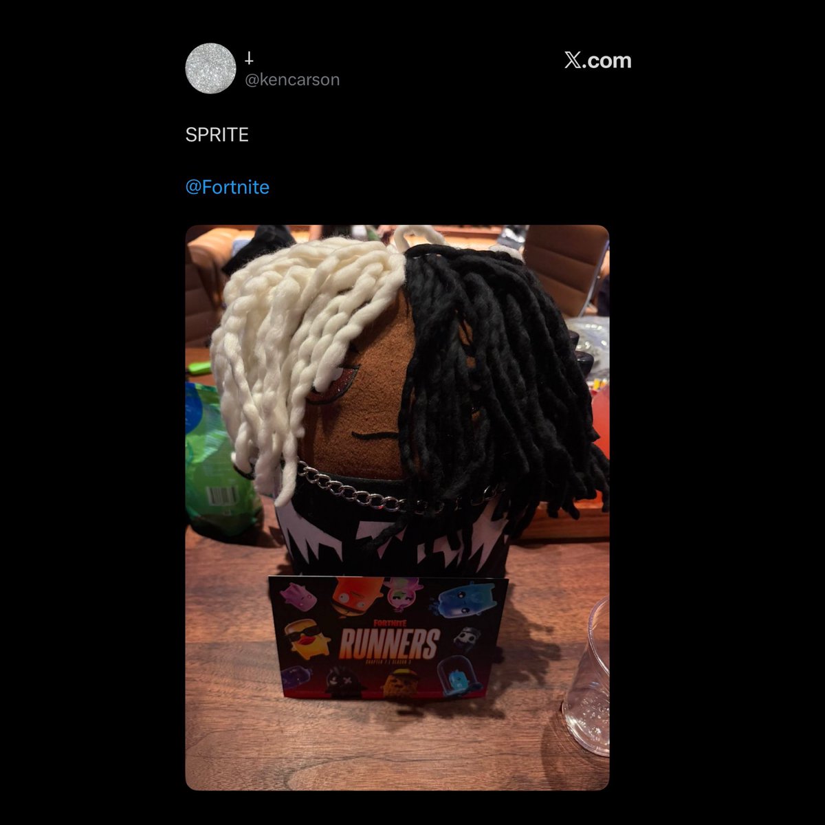 Klaayor's tweet photo. Ken Carson reveals he has a ‘Sprite’ coming to Fortnite 👀 https://t.co/WmbCrbW0BH