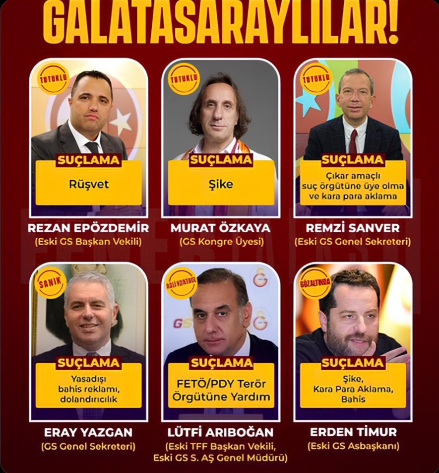 FenerliSahinn's tweet photo. galatasarayın KURUMSAL KİMLİĞİNE NE ZAMAN DOKUNULACAK.

Bir kulüp düşünün kendi oyuncusunun imaj haklarını Eyüp spor başkanı ödüyor. O adam cezaevine girdi. Ama galatasaray masum.

Bir kulüp düşünün karaborsa ile kendi taraftarını kazıkladı. Ama galatasaray masum.

Yine bir kulüp düşünün bir cok sponsorları tutuklu ya da kaçak. Ama galatasaray masum.

Bir tane taraftari da çıkıp demiyor ki, 2 sene önce osimhene 75 milyon eurolar veriyorduk şimdi oyuncu alamıyoruz.

Acaba cezaevine giren yöneticilerimiz erden timurlarimiz sponsorlarimiz gerçekten bize paramı aktariyordu diye.

Tff suskun 
Yetkililer suskun
Fenerbahçe spor kulübü suskun.