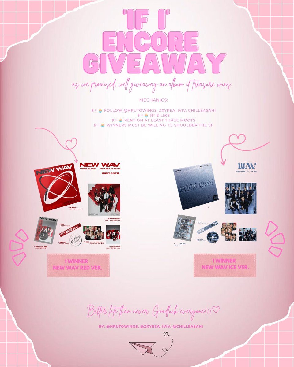 hrutowings's tweet photo. late but finally here! we've been really busy these past few days but we didn’t forget our promise. 

.ᐟ must follow @hrutowings @zxyrea_iviv @Chilleasahi 
.ᐟ rt and like 
.ᐟ  mention at least three moots 
.ᐟ  winners willing to shoulder sf 
.ᐟ ga ends sept 15 https://t.co/V7yy72O9uT