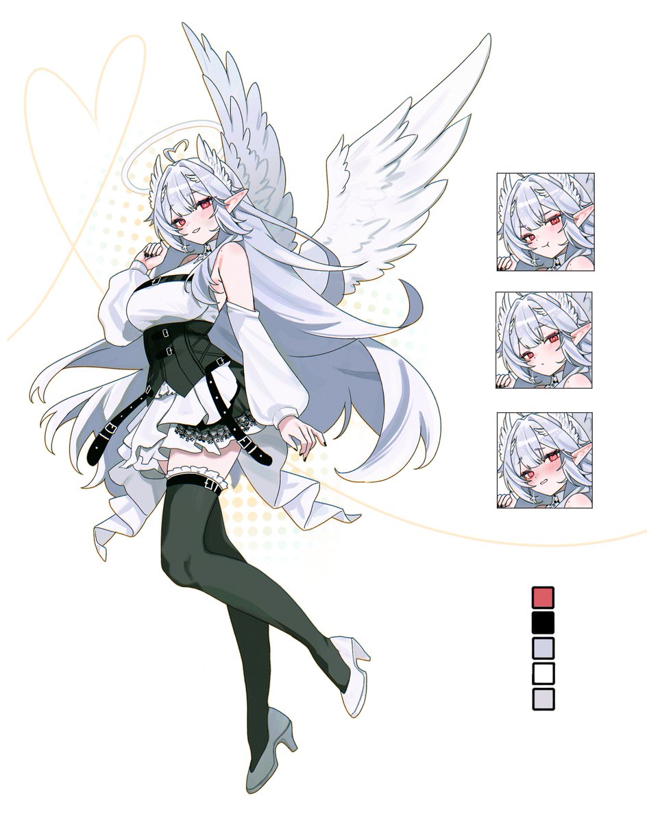KazekiiVT's tweet photo. My name is Kazeki ― the angel on your shoulder! 🪽   

I'm a seraph powered by the night that loves playing a variety of games with fantasy themes and challenging gameplay. 🤍

🎮 FFXIV, Soulslike, Roguelike, RPGs, and Action Adventure

∙  ✦  ∙
#vtuber #kazekiart https://t.co/CyGaFlCxR9