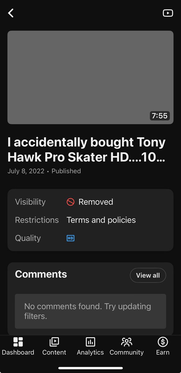 realXignificant's tweet photo. @RebelTaxi @GodzillaMendoza I’ve still got an guidelines warning, @YouTube ai bot thought I was praising criminal/terrorist organizations….. I’m not taking the course, I did nothing wrong. Only thing I can think is I had a jpeg of a plane flying around, and it thought I was recreating 9/11. https://t.co/ZZTKAuIyee