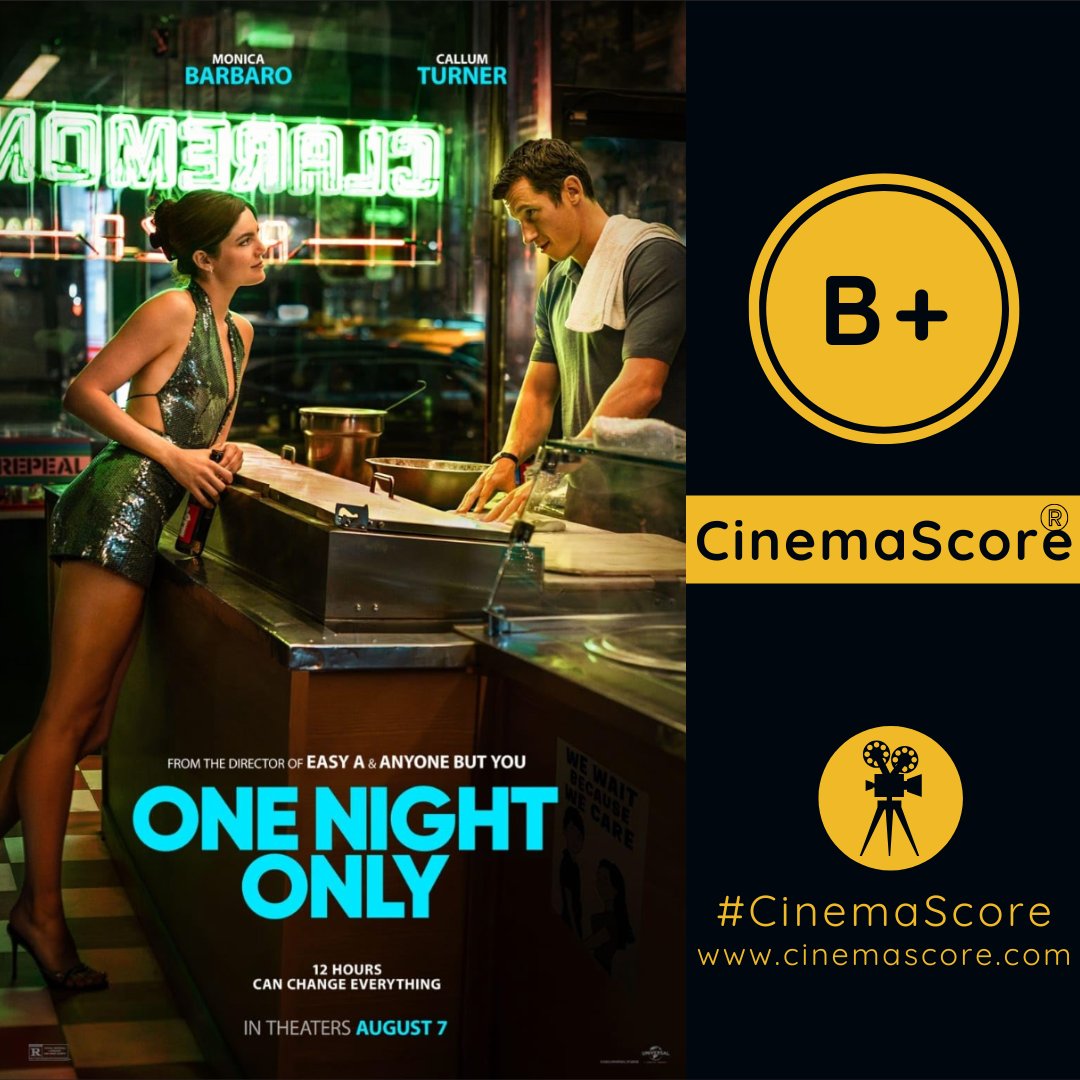 CinemaScore's tweet photo. #TheGrade is in, and it's a B+ for @1nightonlymovie . Did you see the film tonight? What did you think?
https://t.co/5Hsz9bjM92 https://t.co/yuhNIW2g1q