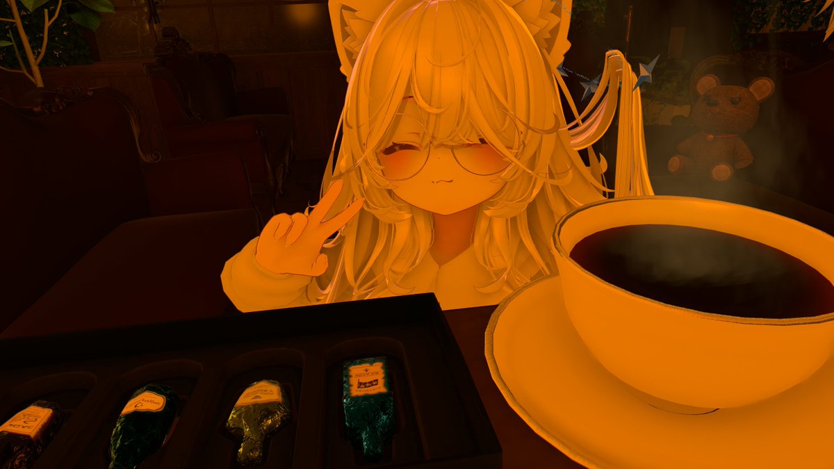 hoshiitake_vrc's tweet photo. 第１回のプレオープンということでちょっとの間ですがお邪魔してきました〜！

これは確かに寝落ちしそうな落ち着いた雰囲気……とてもよき

#喫茶RLCieL https://t.co/LHsIcrU2kW