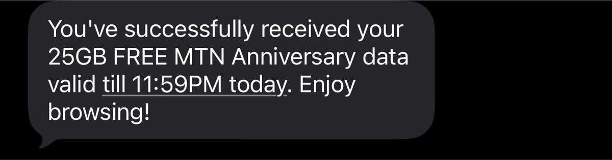 enosxI's tweet photo. Sign-in your mymtn app and activate free 25GB

It expires 11:59PM today (You have the whole day to consume it)

*323*1# to check bal. 📍 https://t.co/FhCRKJn40d