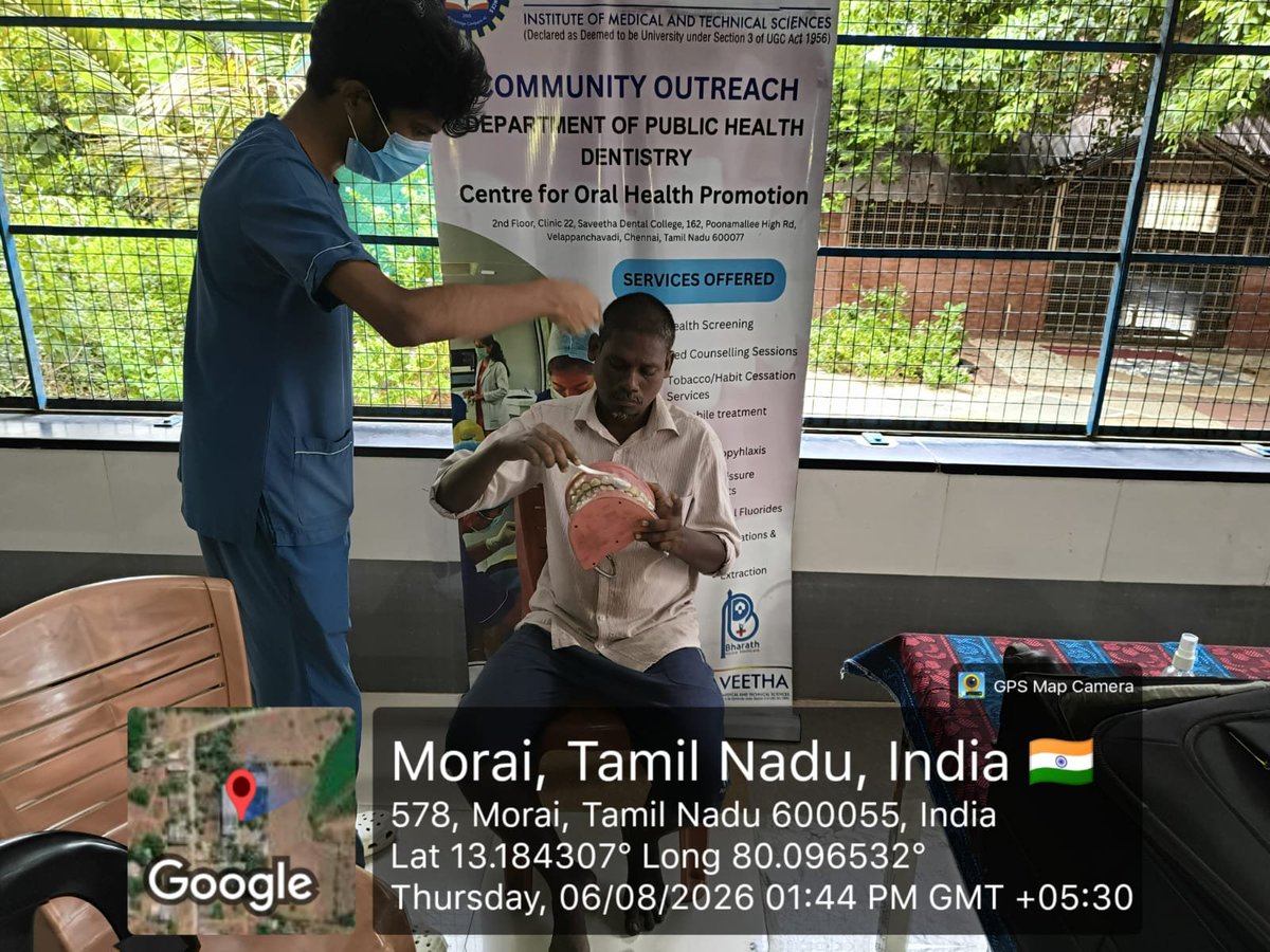 PhdSaveetha's tweet photo. The department of Public Health Dentistry proudly announces that we donated 150 toothpastes and 100 toothbrushes to Parisutha Narkarunai Illam Charitable Trust on 6th August 2026 🎊 https://t.co/rykLvljVES