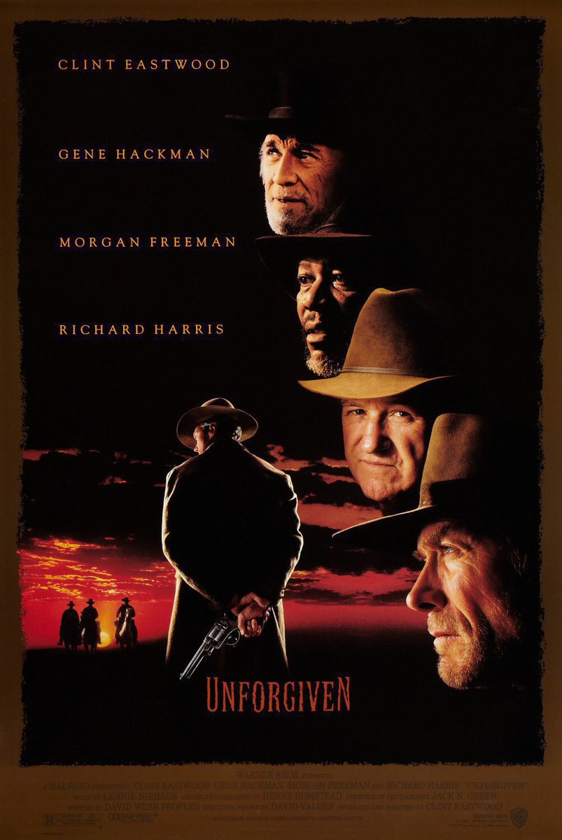 FilmNewsNos's tweet photo. 🎬MOVIE HISTORY: 34 years ago today, August 7, 1992, the movie ‘Unforgiven’ opened in theaters!
#ClintEastwood #GeneHackman #MorganFreeman #RichardHarris #JaimzWoolvett @saulrubinek #FrancesFisher #AnnaLevine #RobCampbell #AnthonyJames #LiisaRepoMartell #LochlynMunro https://t.co/I3uyiGEkhX