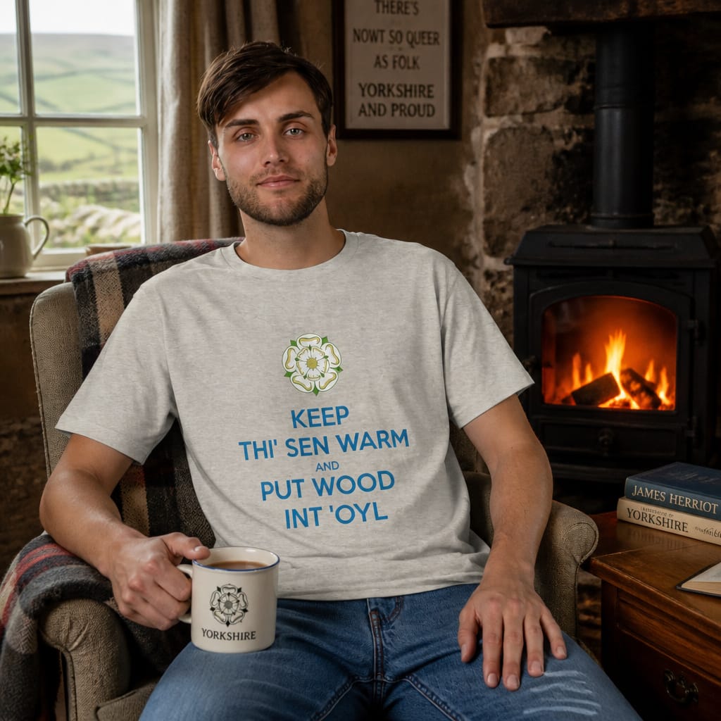 TaicheTees's tweet photo. Proper Yorkshire advice never goes out of style! ❤️
"Keep Thi' Sen Warm and Put Wood Int 'Oyl" celebrates classic Northern humour in bold vintage-inspired typography.
#Yorkshire #YorkshireDay #BritishHumour #Typography #GiftIdeas #MadeInYorkshire #taiche https://t.co/l4f79pBtcz https://t.co/689WTD7CIS