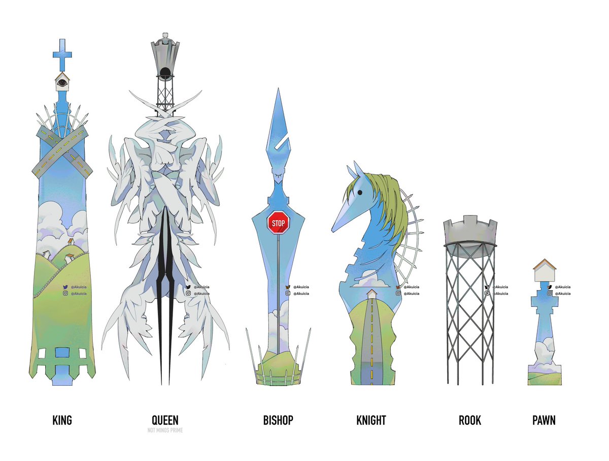 Akuicia's tweet photo. designing chess pieces based on liminal spaces [part 2 - eternal suburbs]
#oc https://t.co/WxFW1voGyr