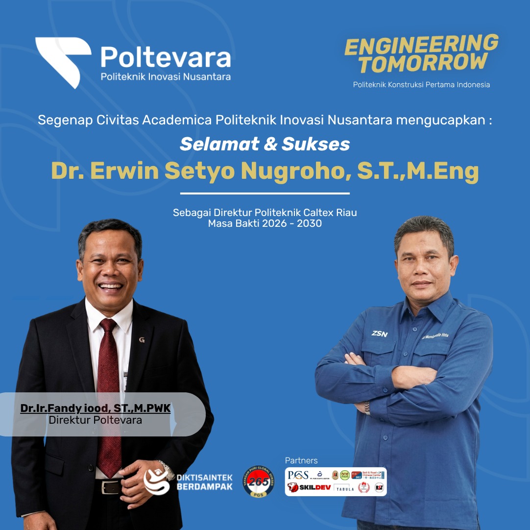 Fandyiood72gar's tweet photo. Selamat Bertugas 

Direktur Politeknik Caltex Riau (PCR) Dr. Erwin Setyo Nugroho, S.T., M.Eng. 2026–2030.

https://t.co/V7DxO79bRX

#poltevara
#politeknikinovasinusantara
#poltevarapoliteknikkonstruksiswastapertamadiindonesia
#fandyiooddirekturpoltevara
#fandyioodkonstruksi https://t.co/7iALSYbOqJ