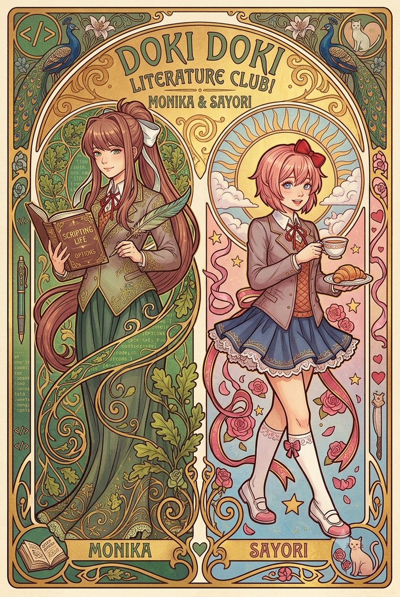 Occillo_001's tweet photo. #DDLC #Monika #Sayori https://t.co/c1ZmJVXliJ
