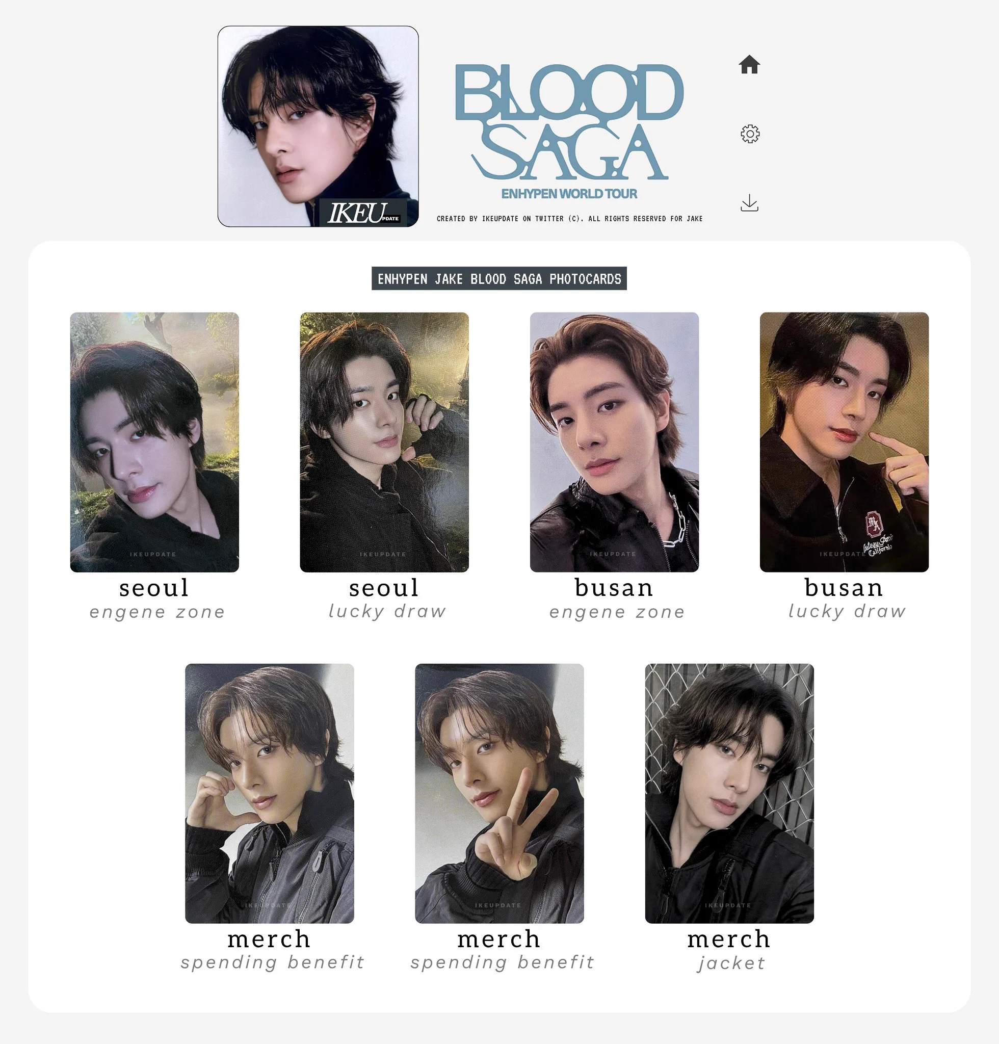 ENHYPEN BLOOD SAGA 釜山 FCトレカ ジェイク IKEUpdate on X: 