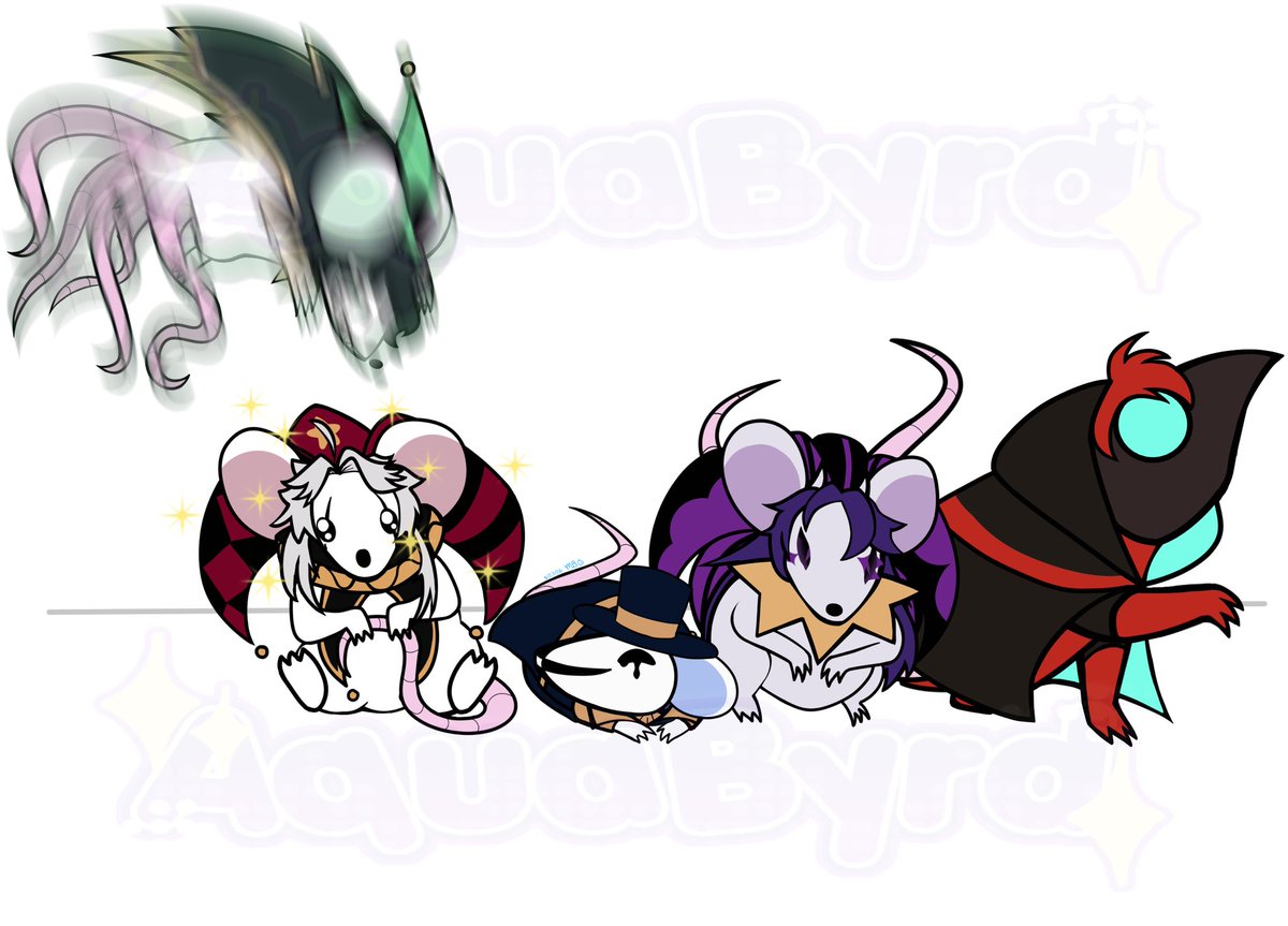 aqua_byrd's tweet photo. Welcome to ✨The Rat Circus✨

Cute concept idea: Da bois get turned into cute rats 

(Pierrot is the cutest in my opinion, which is the cutest in y’all’s opinion? :3 I’m genuinely curious, put your answer in the comments) 

#FreakCircus bois were created by Nekoboydreams https://t.co/buomsixbo3