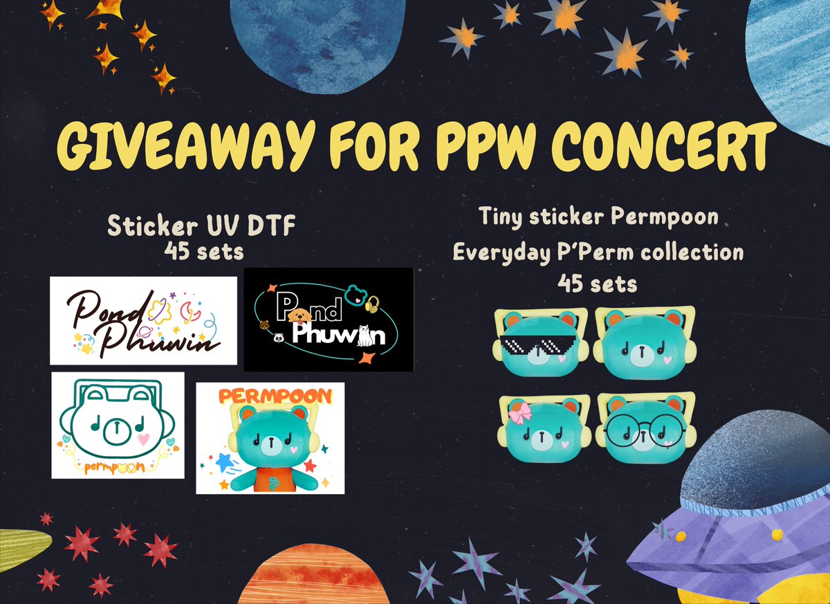 baboiiboiiba's tweet photo. pls kindly rt 🙏
🫶 giveaways for #Pondphuwinconcert

sticker uv dtf 45 sets 
🐻💫 21/8 : 20 sets
🐼💫 23/8 : 20 sets
🎧💌 สำหรับแฟนคลับที่ไม่ได้มา 5 sets

📍Impact Arena

#ปอนด์ภูวินทร์ #ppnaravit #phuwintang https://t.co/kT6bIcZ2Lo