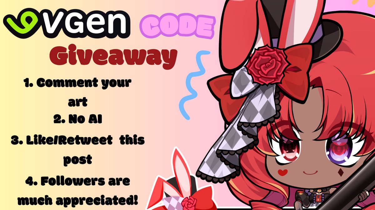 NagisaYumekui's tweet photo. 🎰 Vgen Code Giveaway!
I’ll be giving out 2 more invite codes! :3
Ends August 25th!

To enter:
♠️ Like/RT this post 
♥️follows are much appreciated!
♦️ Reply with your art/portfolio!
♣️ No Ai ⚠️
#VGenCode #vgencodeGiveAway #VGen
https://t.co/awlpihdIrE https://t.co/ihGFikT8qq