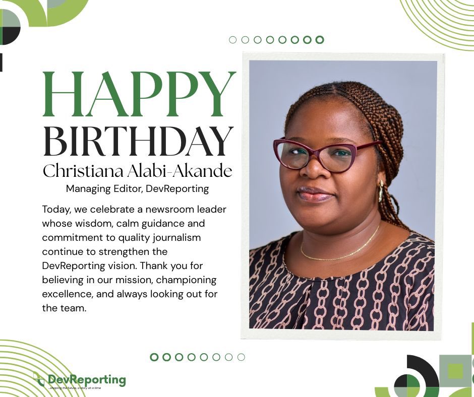 DevReporting's tweet photo. Happy Birthday to our Managing Editor, Christiana Alabi-Akande!
Today, we celebrate a newsroom leader whose wisdom, calm guidance and commitment to quality journalism continue to strengthen the #DevReporting vision.
Thank you for your leadership and dedication.
#HappyBirthday! https://t.co/5awV3cJEgt