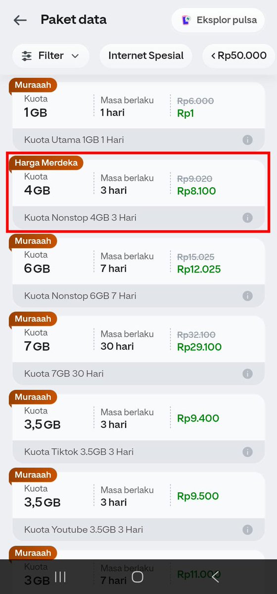 chococipp27's tweet photo. agustusan emang paling enak kalau banyak promo 🥳 aplikasi GoPay lagi ngadain Harga Merdeka dan paket data semua operator serba Rp8.100. aku tadi beli paket AXIS buat jaga-jaga kalau WiFi ngadat 😅 #KUOTASERBA8RIBUb https://t.co/pzPAXg8xTB