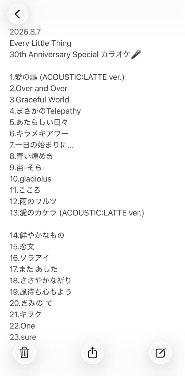 cottan_cony15's tweet photo. ELT30周年だったので
1人カラオケで昨日はお祝いしてました🎉笑

もっちーソロも挟みつつ6時間
気付けばピッタリ50曲とかいう
規格外セトリですが😂

歌うの忘れた！もかなりあるけど
結構この流れ、気に入っております笑

✨30th Anniversary My Best ELT✨
プレイリストにいかがでしょうか💁‍♂️ https://t.co/fuGrFaHSTs