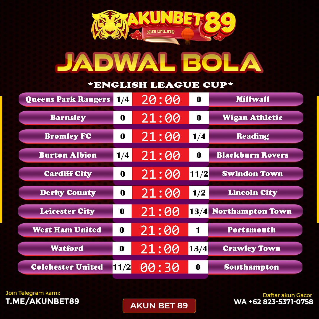 AkunBet89's tweet photo. Jadwal Bola telah di rilis hari ini tgl 08/08/2026!!!
#JadwalBola #LiveMatch #InfoBola #PecintaBola #BolaHariIni #Laliga #TrendingNow #Viral #FYP #Footballfans #MatchDay #Soccer #AKUNBET89 #ibcsport #Sbobet #Saba #sbo568 #Goal #UEFA #sepakbola #PrediksiSkor #odds #englishleague https://t.co/kXhldM60HV