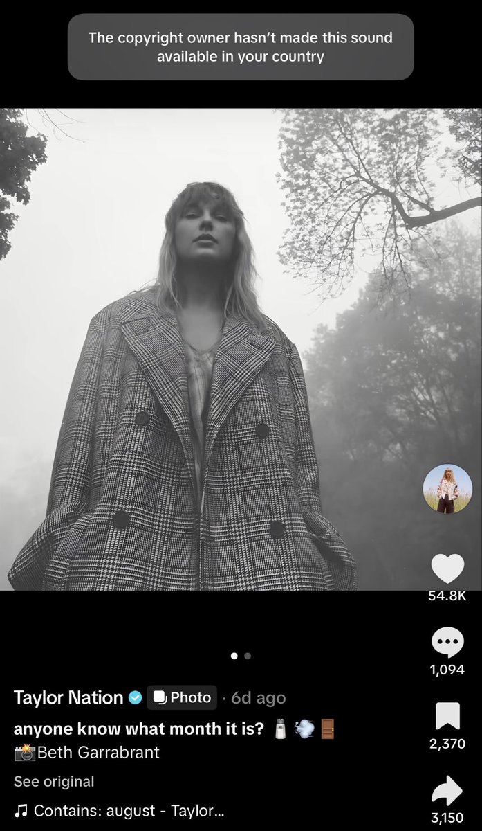 tayvseal's tweet photo. she took that specific upload of august entirely off of TikTok during its most popular month oh Taylegend https://t.co/F1Cb8KJIaY