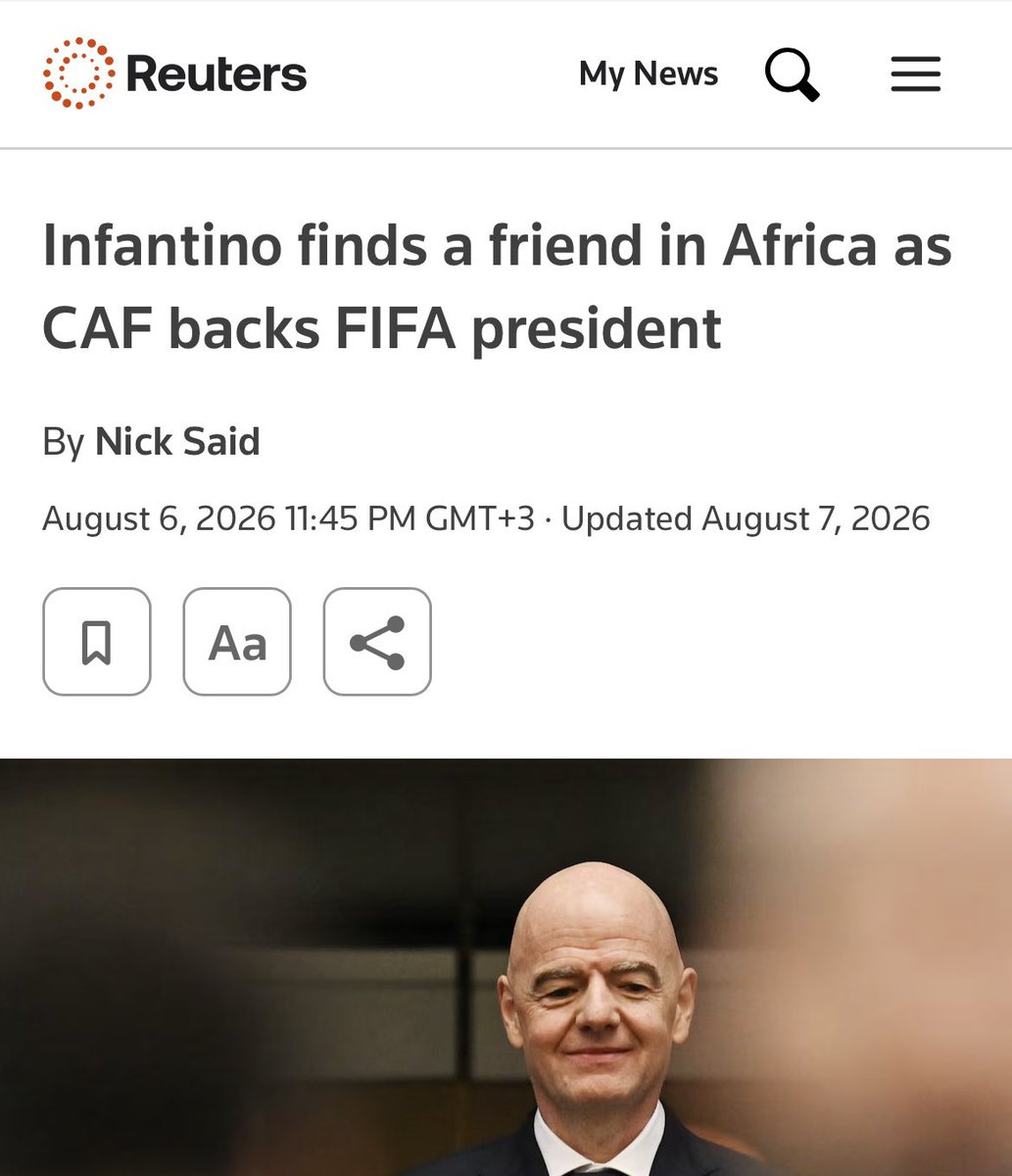 FGaitho237's tweet photo. Final Warning to Nick Said, Mark Gleeson and Reuters

This is a formal and final warning to @NickSaid , @markgleesonfoot and every @ReutersAfrica journalist still practising this fraud.

Stop framing the endorsement of CAF’s football barons as the voice of “Africa.”

They are not Africa. They are CAF.
They are the CAF Executive Committee.
Call them by their proper name.

Their letter of support for Gianni Infantino is the private calculation of a small group of self-interested administrators. It is not the consent of the continent. It never has been.

For years Reuters has repeated this racial editorial sleight of hand - collapsing a captured confederation into an entire people so that FIFA can claim continental legitimacy it does not possess. 

That practice ends now.

Any further headline or report that presents CAF’s position as “Africa’s” will be treated as deliberate
misrepresentation. 

The distinction is not semantic. It is political. And it will be enforced.