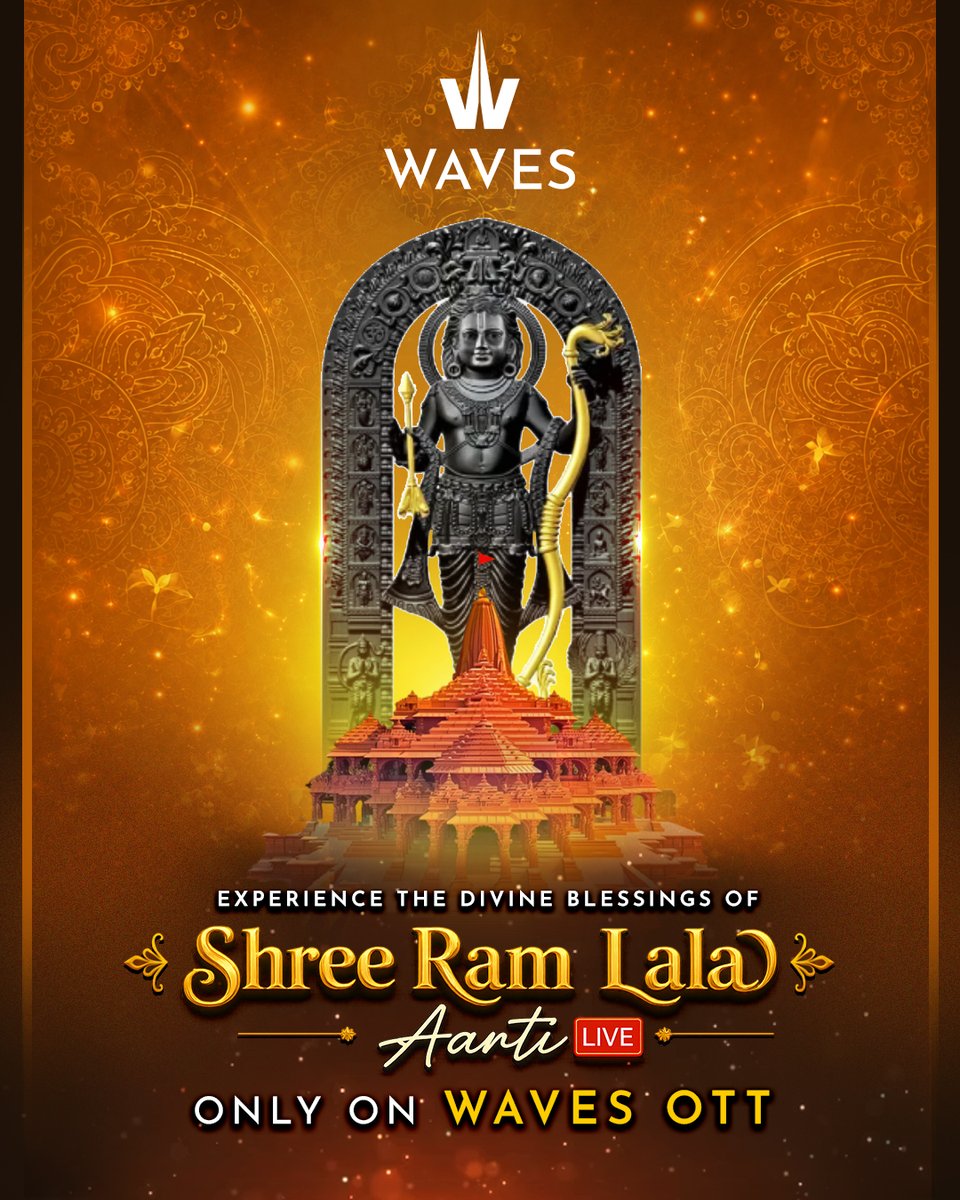 WAVES_OTT's tweet photo. हो जाइए भाव-विभोर! 🙏✨
हर सुबह राम लला की पावन आरती के साथ शुरू करें अपने दिन की शुभ शुरुआत। 🛕🌅
📺 रोज़ LIVE on WAVES OTT
@PBSHABD @DDNational @DDIndialive
#WAVES #WAVESOTT #EntertainmentKiNayiLehar #lordram https://t.co/ijoHFh6cSy
