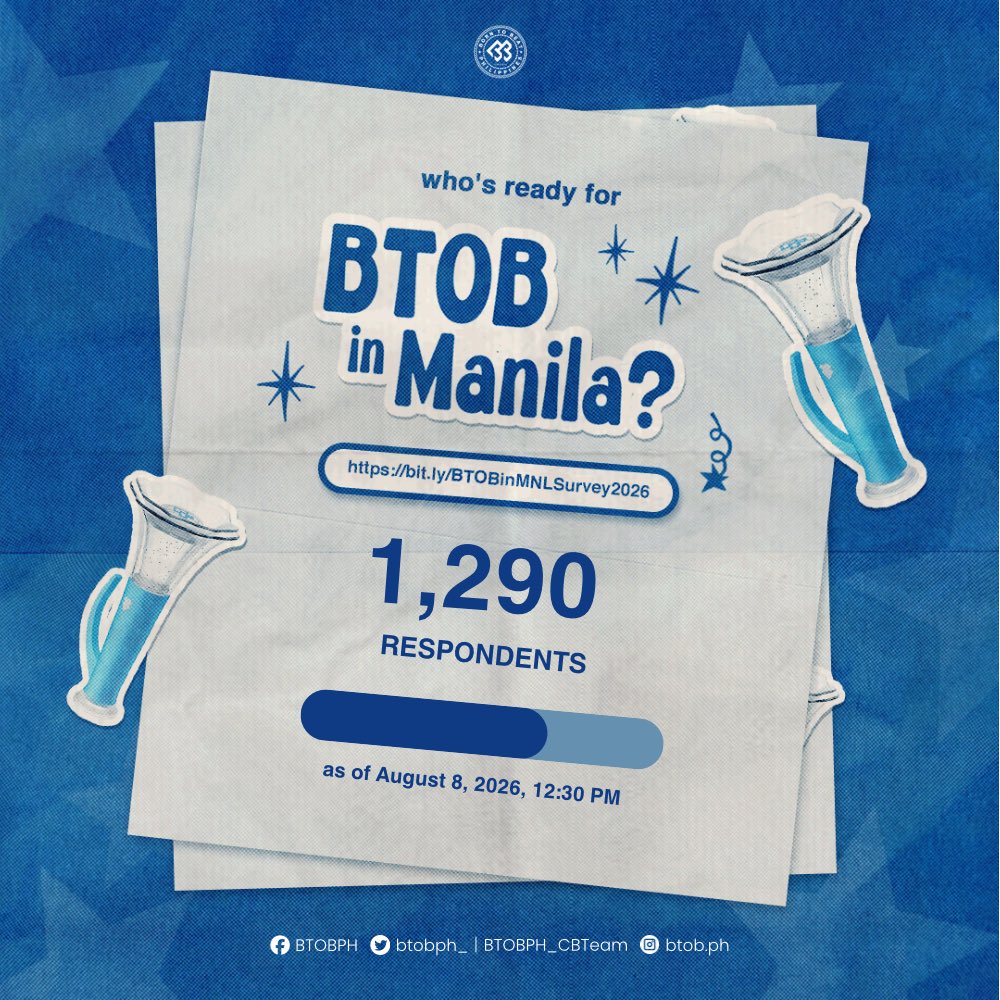 BTOBPH_'s tweet photo. Hi, Melody! 

As of 12:30 PM today, we have reached 1,290 respondents! 🤗

Please continue sharing this survey form to your Melo-friends. I-push na natin ‘to ulit! 

🔗 https://t.co/bZsNZItJfA

International Melody can also fill out the form, provided that you are willing to travel to the Philippines. 🇵🇭✈️

#BTOB #비투비