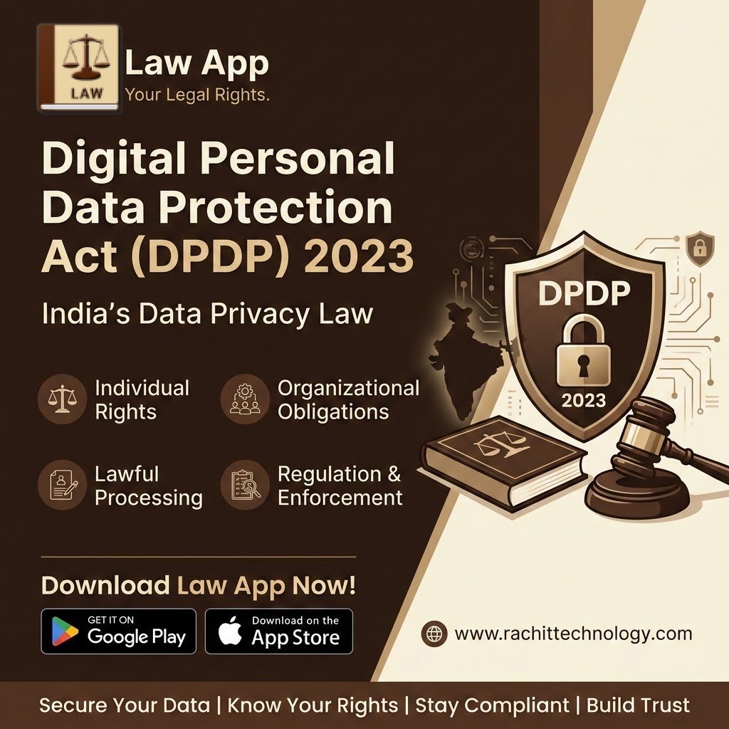 RachitTech's tweet photo. Your data. Your rules. 🔐

India’s DPDP Act 2023 puts you in control.
Know your rights. Stay protected. 🛡️

Download Law App now 📲
https://t.co/jYKYb5WLOw

#DPDPAct #DataPrivacy #DigitalIndia #PrivacyMatters #AI https://t.co/CRs3Rfma2R