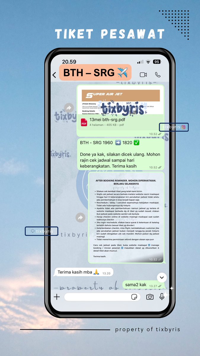 tixbyris's tweet photo. BPN - UPG, UPG - KDI, CGK - SMQ, SMQ - SUB, BTH - SRG, PKY - YIA PP (tiket pesawat)

Diskon tiket pesawat open terus ya. Syarat ketentuan berlaku, bisa dibaca di katalog WA https://t.co/UkxlhkiAMb