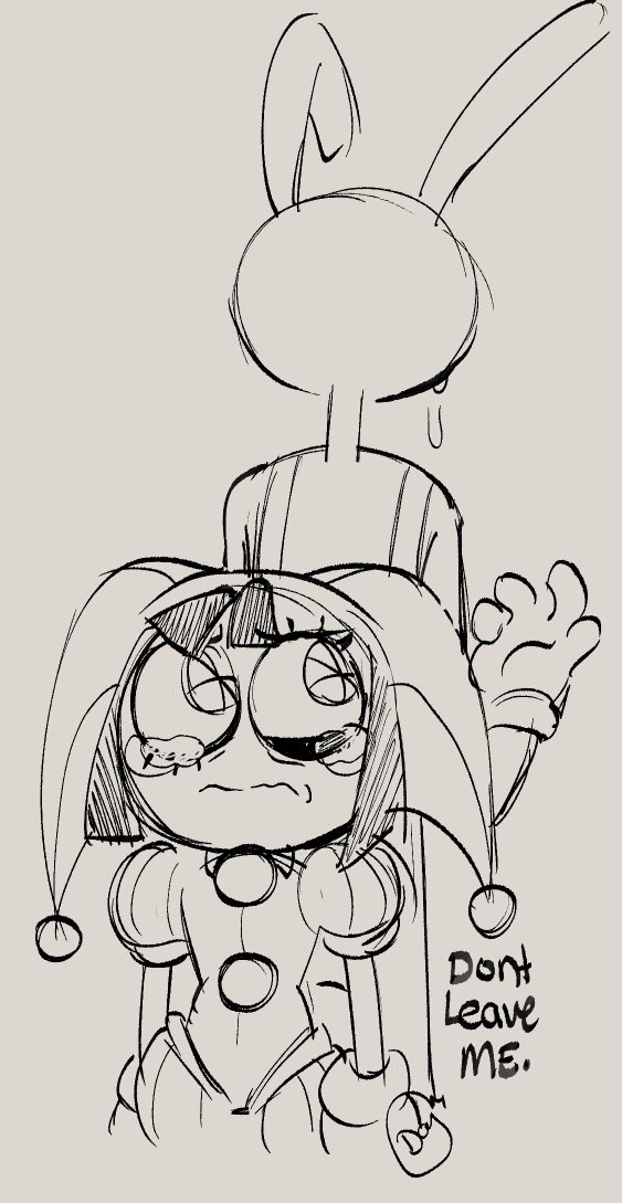 FloeFlan's tweet photo. Please don’t leave. #tadcfanarts #pomnifanart #jaxfanart #funnybunny https://t.co/5tw5p9BqGy