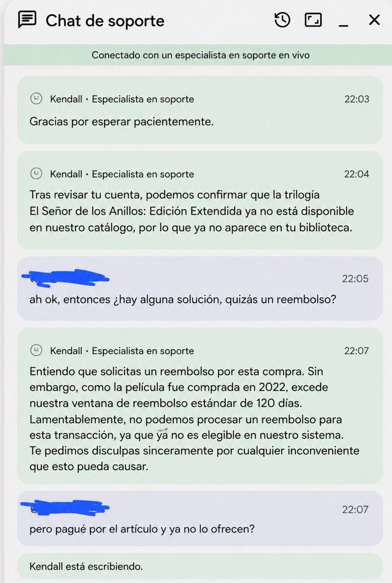 ToIkienverse's tweet photo. Un usuario de Google Play dice que compró la trilogía extendida de El Señor de los Anillos y que de repente desapareció de su biblioteca después de que Google la retirara de su catálogo.

Según capturas de pantalla compartidas por el usuario, el soporte de Google confirmó que las películas ya no estaban disponibles y dijo que no podían emitir un reembolso porque la compra se realizó en 2022, lo que está fuera de la ventana estándar de 120 días para reembolsos de la compañía.

“Las compré en 2022, de repente ya no están disponibles y no hay posibilidad de un reembolso o tarjeta de regalo. Apenas parece justo.”

Una razón más para apoyar el formato físico.