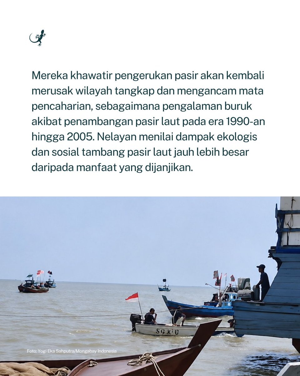 MongabayID's tweet photo. Penolakan nelayan terhadap rencana pengelolaan hasil sedimentasi laut di Kepulauan Riau semakin menguat karena dinilai sebagai bentuk baru tambang pasir laut. https://t.co/KI5bBykPy4