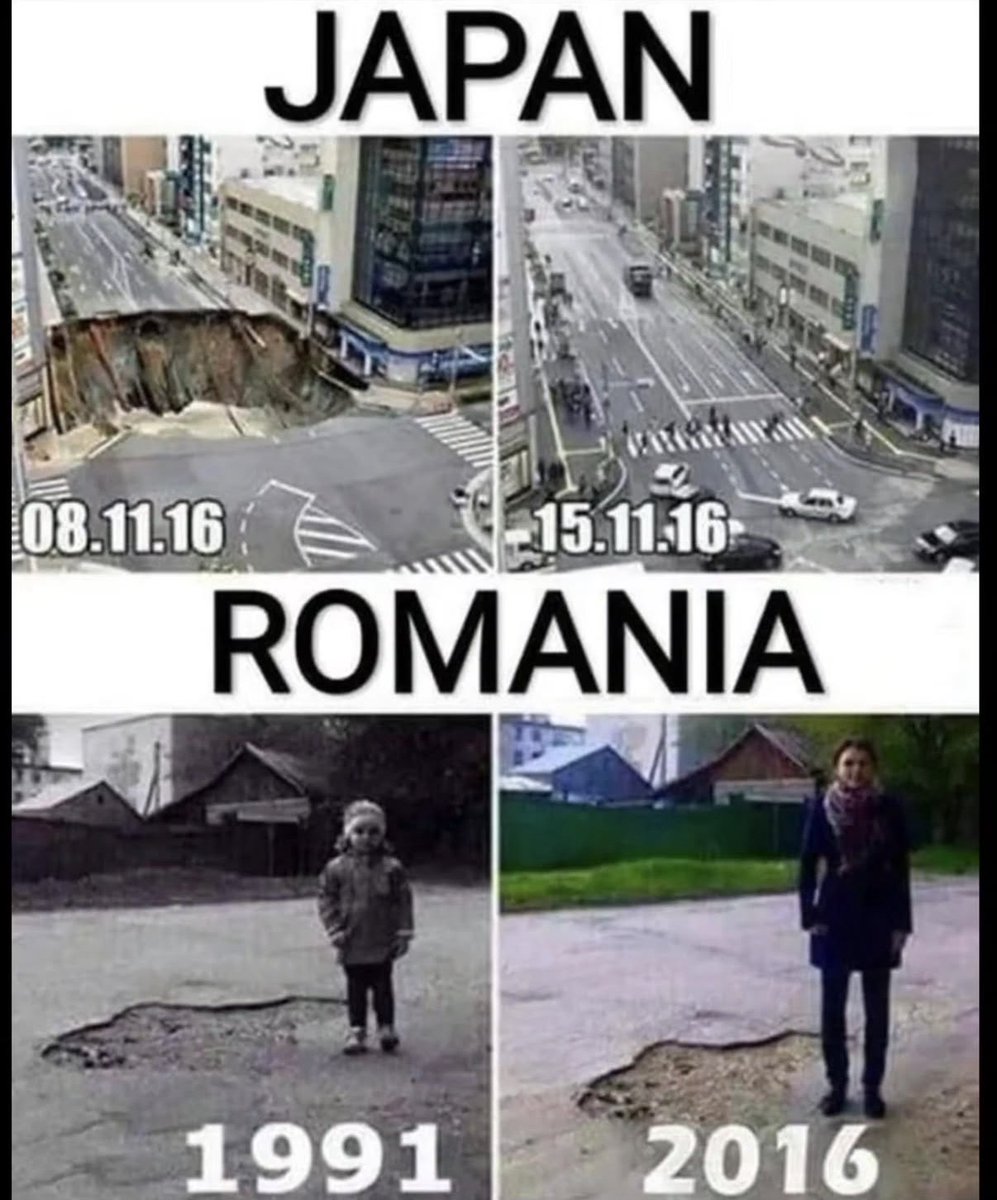 historyinmemes's tweet photo. In November 2016, a massive sinkhole suddenly opened in central Fukuoka following nearby subway construction. The collapse stretched roughly 30 meters (98 feet) across and 15 meters (49 feet) deep.

Crews worked around the clock, filling the crater with thousands of cubic meters of material and restoring damaged underground utilities. After extensive safety testing, the road reopened to traffic in about a week, although monitoring and permanent repairs continued afterward.

Japan is known for its exceptionally well-maintained roads, with potholes relatively rare even in crowded cities like Tokyo and Osaka. Instead of waiting for damage to worsen, municipalities regularly inspect roads, carry out preventative maintenance, and repair problems quickly—often within days.