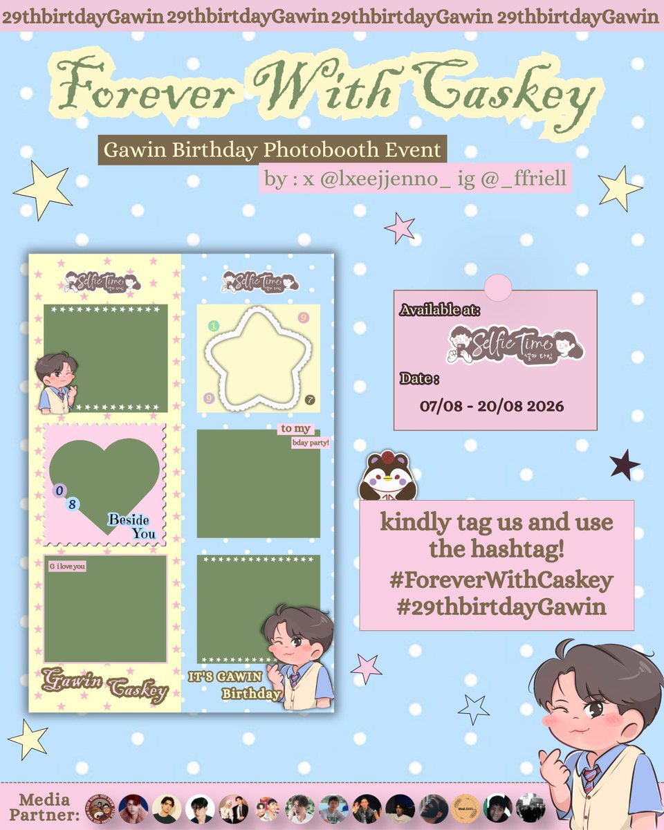 selfietimeid's tweet photo. Happy Gawin Day😍

Yuk, rayakan ulang tahun Gawin Caskey di Selfie Time karena ada banyak frame fanbase spesial ultah Gawin, salah satunya dari @lxeejjenno_ ✨

🗓️ 7-20 Agustus 2026
📍 Semua store Selfie Time
Jangan sampai kelewatan!

#selfietimeid #GawinCaskey #ForeverWithCaskey https://t.co/NTie8MoziY