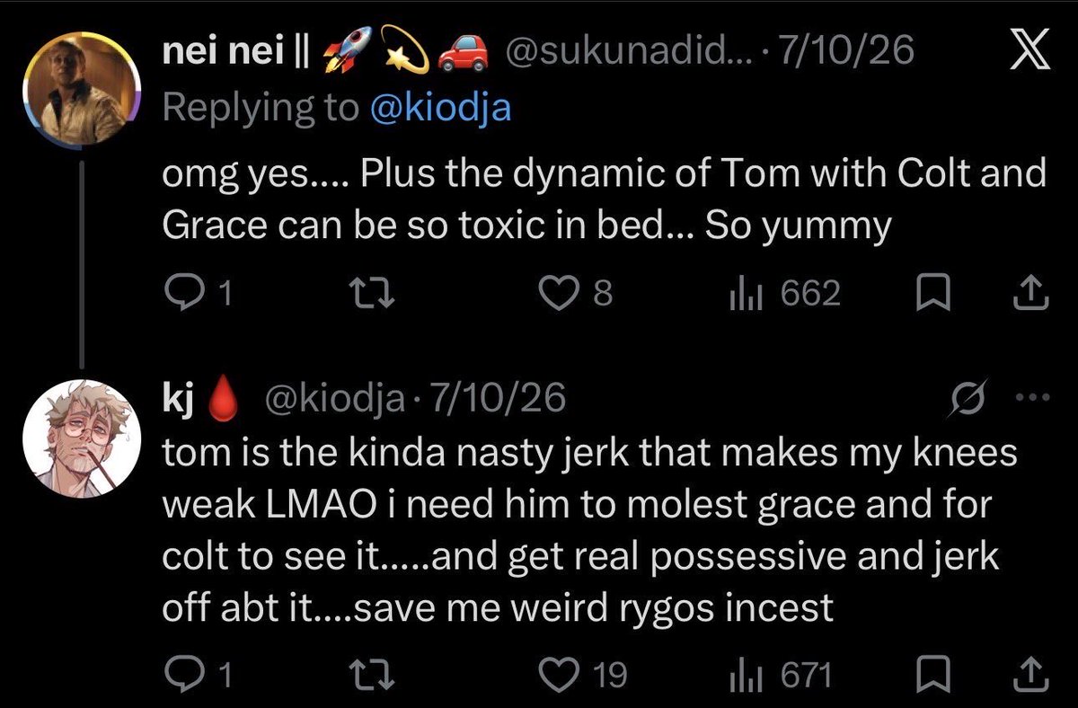 mochaamoonn's tweet photo. @lalabarC4 if anyone wants screenshots too of shit they’ve said lmao tw for incest and noncon (no photos or art) . i’m so glad people are talking about them it’s DISGUSTING!! they’ve also drawn nsfw art between a minor and adult and it’s still on their acc (check the qrts of the og tweet) https://t.co/lP1i8eGO9T
