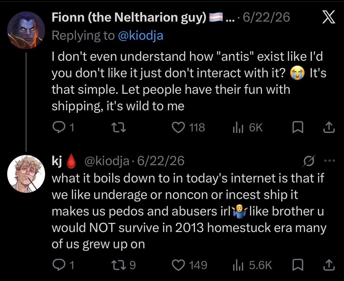 mochaamoonn's tweet photo. @lalabarC4 if anyone wants screenshots too of shit they’ve said lmao tw for incest and noncon (no photos or art) . i’m so glad people are talking about them it’s DISGUSTING!! they’ve also drawn nsfw art between a minor and adult and it’s still on their acc (check the qrts of the og tweet) https://t.co/lP1i8eGO9T