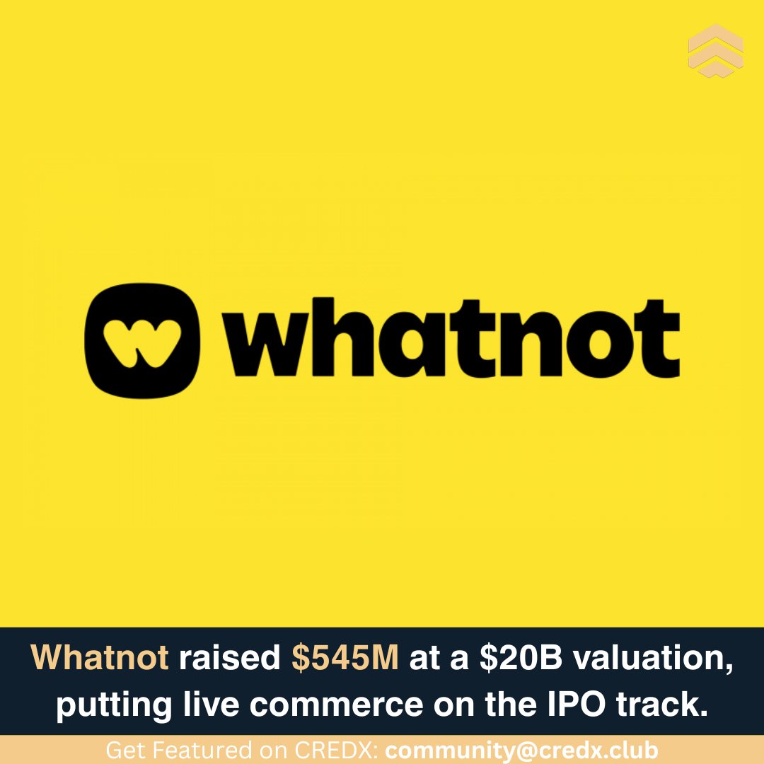 credx_club's tweet photo. Whatnot has raised $545 million in a Series G round at a reported $20 billion valuation, led by Iconiq Capital, Lightspeed Venture Partners-us, and Avra.
#Whatnot #LiveCommerce #Ecommerce #CreatorEconomy #StartupFunding #Technology #Innovation #CredX https://t.co/gSUAUQdLHU