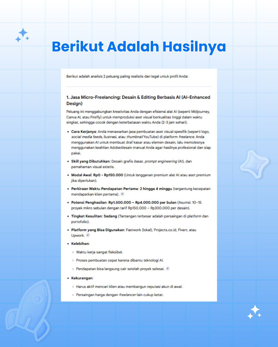 Vallms05's tweet photo. Lagi pengen punya penghasilan tambahan tapi masih bingung mau mulai dari mana? Yuk, mulai tanya ke Gemini.

@googleindonesia 
#TeamGoogle #GoogleStudentAmbassador #GSA2026 #Gemini #GoogleAI https://t.co/HCBZqFiFXr