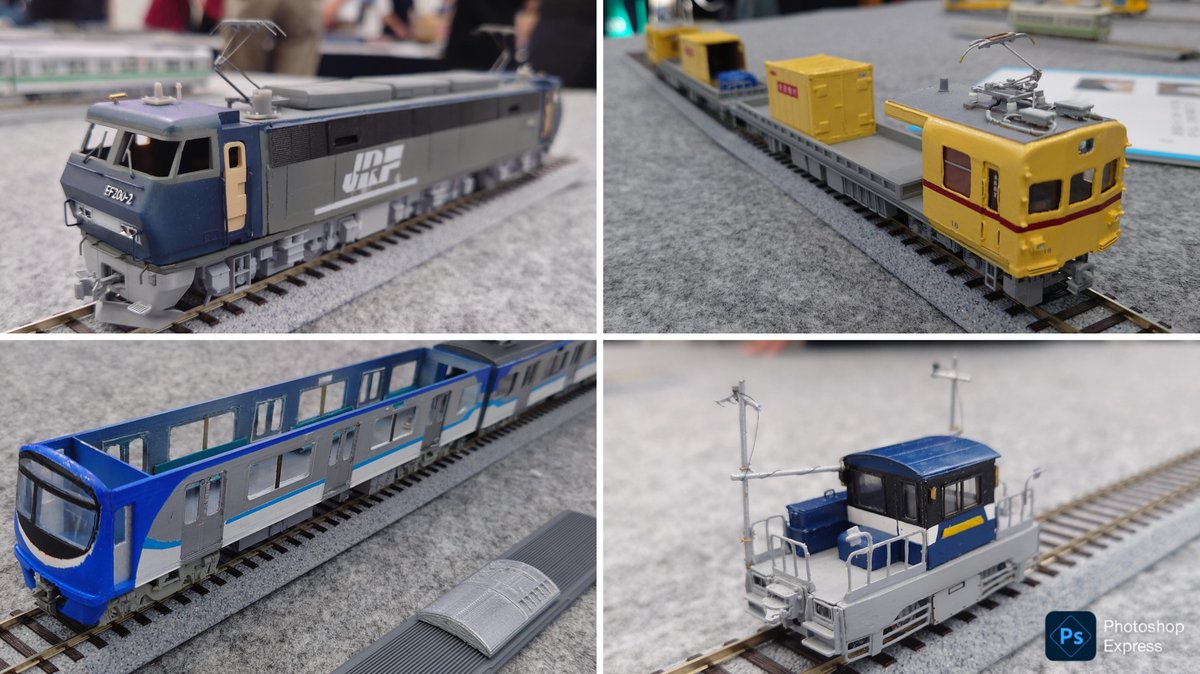 ARCATRA_jp's tweet photo. 鉄道模型コンテスト にやって来ました🐈‍⬛ 💨
16番作品がこれまでより多い上にクオリティも上がってる気が…！
EF200良いですね✨

これからモジュールも拝見させて頂きます🔎✨ https://t.co/W53L8bqNEu