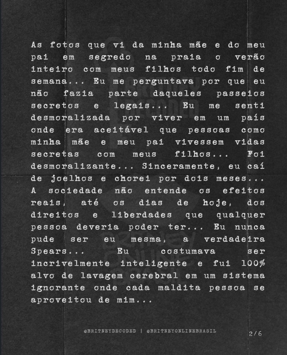 xbritneyonline's tweet photo. Leia a tradução do desabafo que Britney fez exclusivamente no X dela, com o texo em português literal (são 6 imgs com txt, continua nos comentários⬇️) https://t.co/9PDhtBAAdI