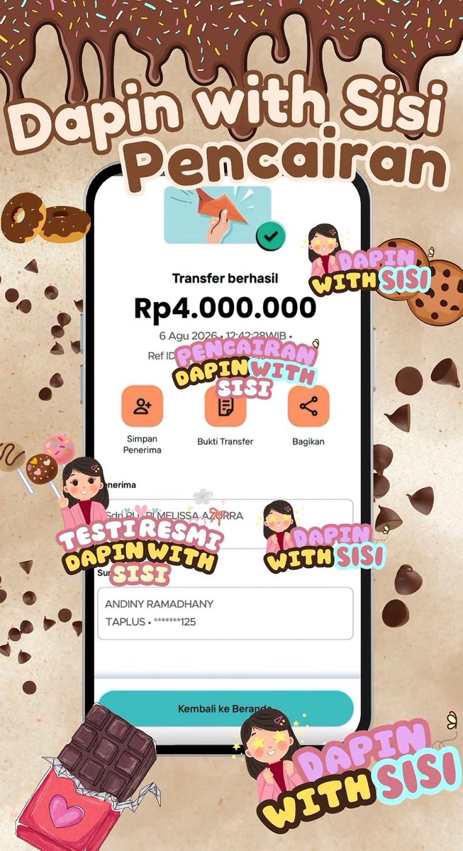 sheshesisi2's tweet photo. Another one pencairan 6 agustus kemarin 🥳💸

Makasih udah trust prosesnya bareng kita. 🤍

Open pinpri bignom up to 30 juta bisa cicilan. Masih ragu? Chat dulu aja, cek limit dulu. Siapa tau kita bisa bantu yaah. 👀✨

#pinpri #zonauang https://t.co/1vUPjQvTdH