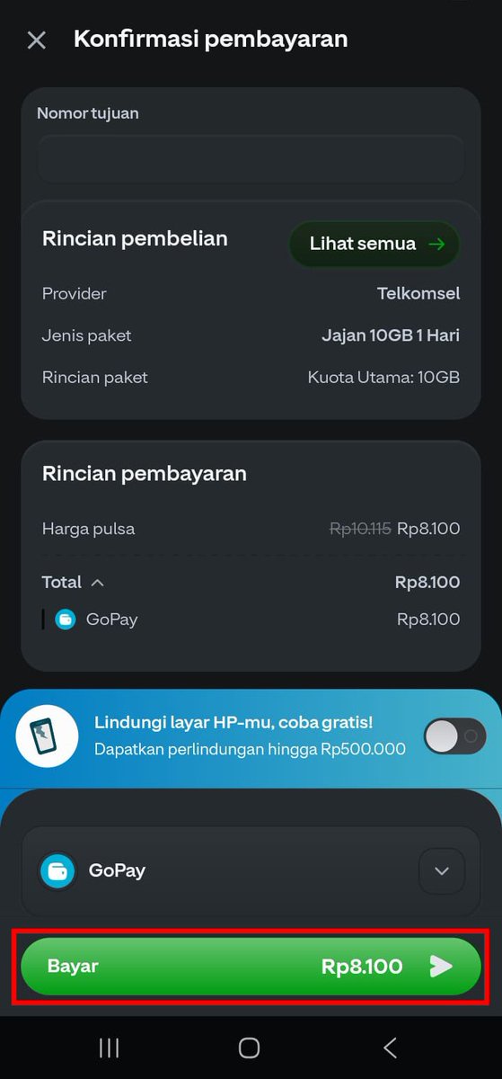Chadikkaa's tweet photo. Lagi scroll-scroll HP terus sadar kuota tinggal dikit 😭 eh malah nemu promo Harga Merdeka di aplikasi GoPay. paket data cuma Rp8.100 aja, pas banget buat lanjut scrolling wkwk #KUOTASERBA8RIBU https://t.co/HJzA60t6Sv