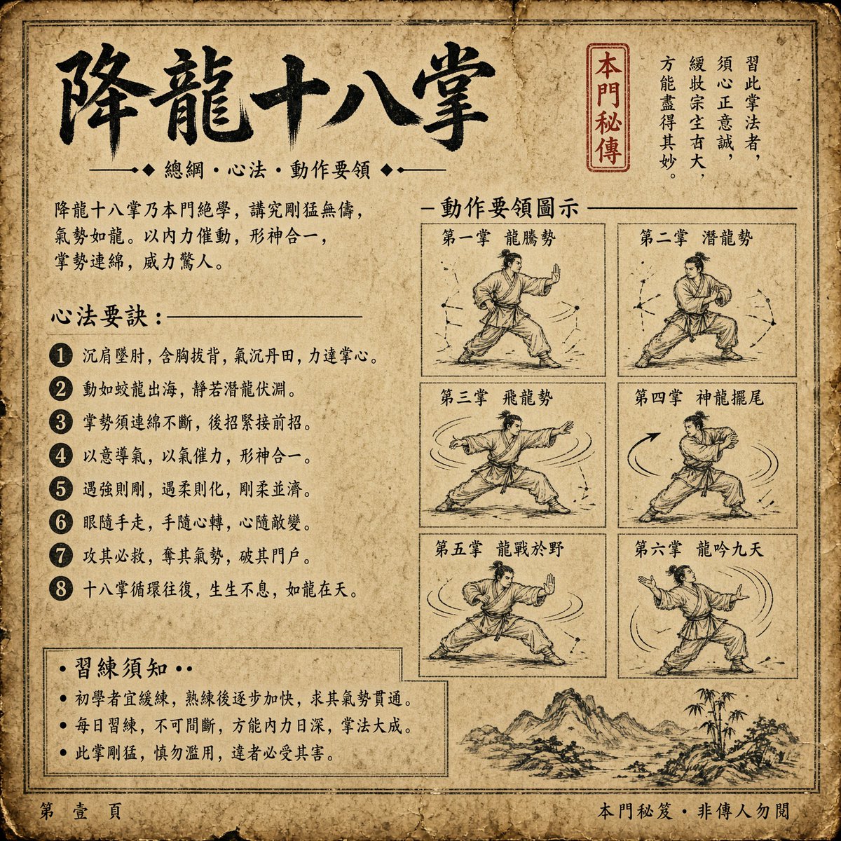 Ancient Dragon Palm Kung Fu Manual