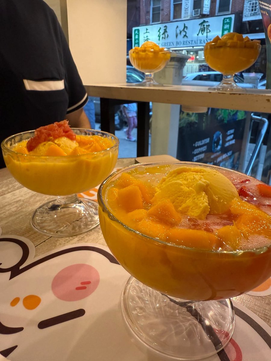 X_EagleEye's tweet photo. The Prophet ﷺ never saw a mango.

Sit with that for a second. Mangoes grew in lands the message reached AFTER him. Which means every mango eaten by this ummah is rizq he ﷺ never tasted, in lands he never walked, by believers he never met... and yet he cried thinking about us.

"I wish I could meet my brothers." The companions said: are we not your brothers? He said: "You are my companions. My brothers are those who will come after me and believe in me without seeing me."

That's you. Eating mango dessert in a city he never knew existed, carrying the kalimah he carried.

You are the wish of Rasulullah ﷺ. Let that sink in over dessert.