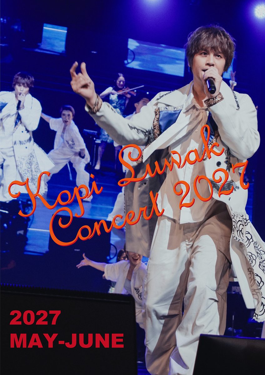 UraiKenji_FC's tweet photo. ファンクラブコンサート『Kopi Luwak Concert 2027』開催決定！2027年5月～6月！今後、詳細が決まり次第ホームページ等でお知らせいたします。 https://t.co/byK5C1W4ZJ