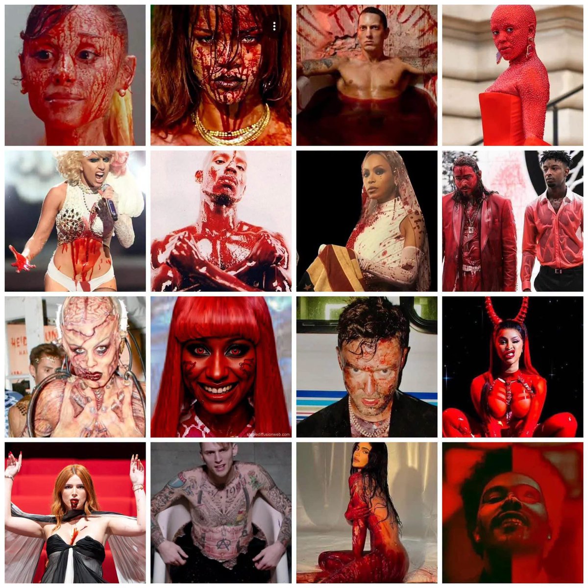 SmolfSmolf7's tweet photo. Hollywood, show business, and beauty pageants—even the high-end prostitution rings organized by the Mafia—are all under the control of the Illuminati.

Do you think it is merely a coincidence that all these celebrities love to cover themselves in blood? This includes the blood of goats, chickens, and actual children. It is part of their blood oath ritual—a Satanic rite. They glamorize darkness while the world blindly applauds, calling it art.

They have sold their souls to the DEVIL, allowing demons to inhabit them and bestow magical powers upon them through beauty, erotic movements, music, concerts, and speeches. This is why you need the protection of the Almighty. Boycott them if you do not want to be ASSIMILATED INTO THE DEVIL'S IDEOLOGY.

Do you remember four years ago when Trấn Thành went on TV and announced, "We are the Illuminati"?