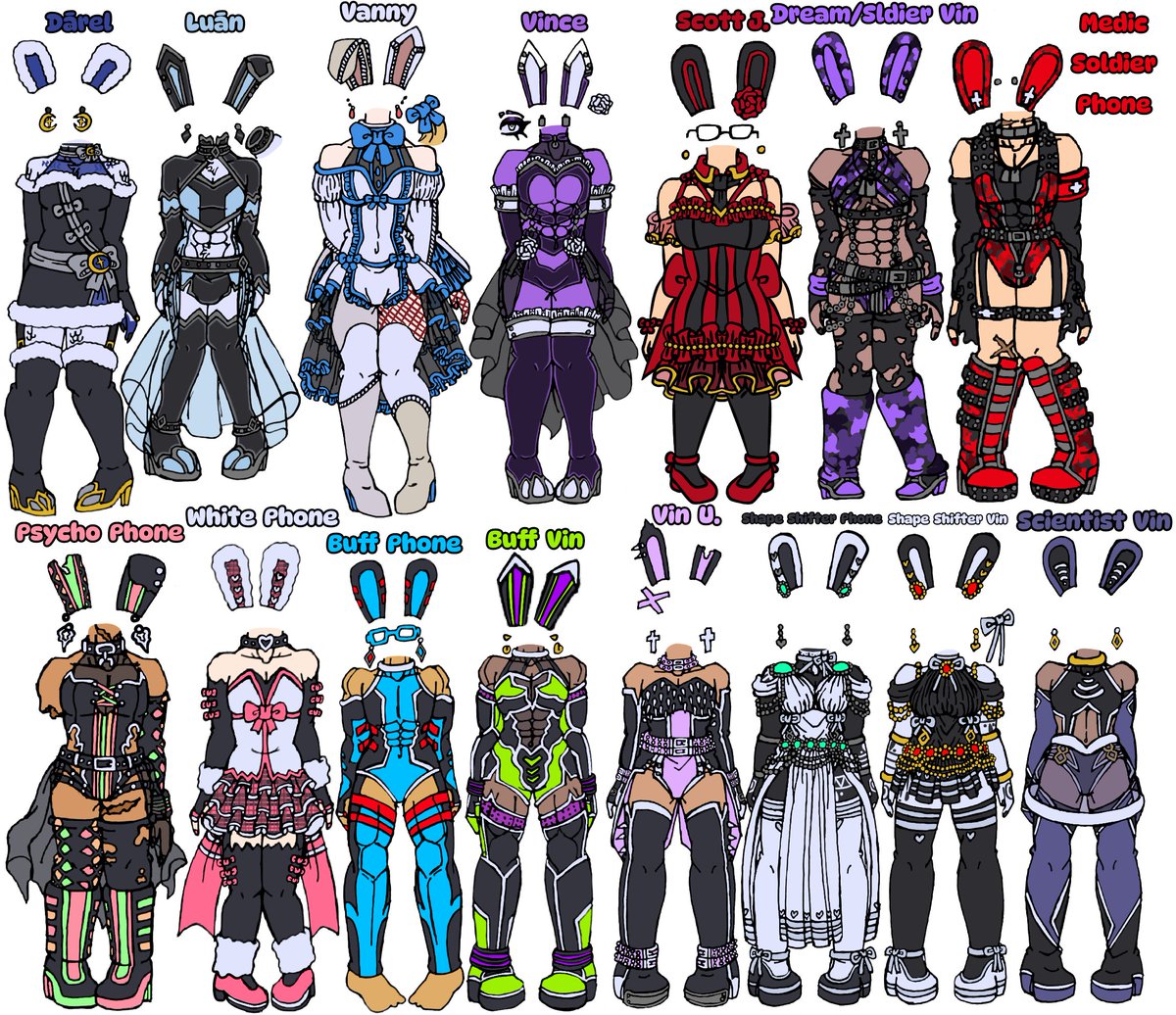 Leavemealone633's tweet photo. I've finaly finished all the outfits i had to take care of 😭😭😭🙏🙏🙏, now i should be able to focus on the plushy fully without distracting thaughts Q w Q•°☆•°☆, @vincentharler @KEOStudioTMZ come see the outfits for your bois mixte in the groupes, if some look familiar https://t.co/y4fop4sTyY